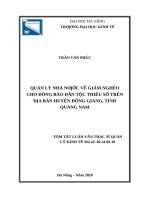 Quản lý nhà nước về giảm nghèo cho đồng bào dân tộc thiểu số trên địa bàn huyện đông giang , tỉnh quảng nam 