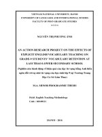 An action research project on the effects of explicit english vocabulary teaching on grade 9 students’ vocabulary retention at lam thao lower secondary school 