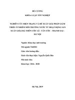 NGHIÊN CỨU HIỆN TRẠNG VÀ ĐỀ XUẤT GIẢI PHÁP GIẢM THIỂU Ô NHIỄM MÔI TRƯỜNG NƯỚC TỪ HOẠT ĐỘNG SẢN XUẤT GIÒ,CHẢ THÔN ƯỚC LỄ  TÂN ƯỚC  THANH OAI  HÀ NỘI