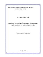 Quyền sử dụng đất nông nghiệp ở việt nam – những vấn đề lý luận và thực tiễn 