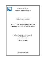 Quản lý nhà nước đối với du lịch trên địa bàn thành phố đà nẵng 