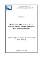 Quản lý nhà nước về trật tự xây dựng đô thị trên địa bàn quận thanh khê, thành phố đà nẵng 