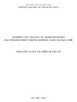 Nghiên cứu ngưng tụ bose einstein hai thành phần trong không gian bị hạn chế tt 