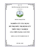 NGHIÊN cứu tác DỤNG hỗ TRỢ điều TRỊ BỆNH gút TRÊN THỰC NGHIỆM của VIÊN NANG cần tây KHÓA LUẬN tốt NGHIỆP dược sĩ 