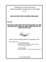 SẢN XUẤT VÀ ỨNG DỤNG CHẤT GIỮ ẨM ĐỂ NÂNG CAO HIỆU QUẢ PHÂN BÓN VÀ TĂNG KHẢ NĂNG CHỐNG HẠN CHO CÂY TRỒNG VÀO MÙA KHƠ