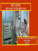 RỐI LOẠN NƯỚC ĐIỆN GIẢI Ở TRẺ SƠ SINH, BV NHI ĐỒNG 1