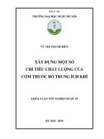 VŨ THỊ THANH HIỀN xây DỰNG một số CHỈ TIÊU CHẤT LƯỢNG của cốm THUỐC bổ TRUNG ÍCH KHÍ KHÓA LUẬN tốt NGHIỆP dược sĩ 