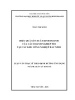 Hiệu Quả Sản Xuất Kinh Doanh Của Các Doanh Nghiệp FDI Tại Các Khu Công Nghiệp Bắc Ninh