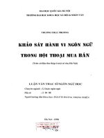 Khảo sát hành vi ngôn ngữ trong hội thoại mua bán 