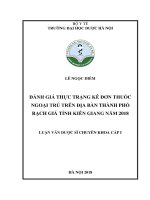 Đánh giá thực trạng kê đơn thuốc ngoại trú trên địa bàn thành phố rạch giá tỉnh kiên giang năm 2018 
