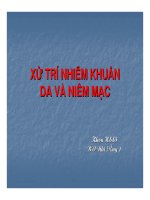 CHẨN ĐOÁN VÀ XỬ TRÍ NHIỄM KHUẨN DA VÀ NIÊM MẠC Ở TRẺ SƠ SINH, BV NHI ĐỒNG 1