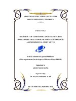 THE IMPACT OF TASK BASED LANGUAGE TEACHING