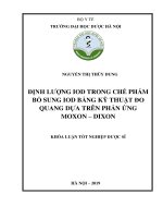 Open file phone1 866 693NGUYỄN THỊ THÙY DUNG ĐỊNH LƢỢNG IOD TRONG CHẾ PHẨM bổ SUNG IOD BẰNG kỹ THUẬT đo QUANG dựa TRÊN PHẢN ỨNG MOXON – DIXON KHÓA LUẬN tốt NGHIỆP dƣợc sĩ 6948 input a trouble ticket online tool wizar 