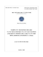 Nghiên cứu thành phần hoá học và tác dụng sinh học của cây xáo tam phân (paramignya trimera (oliv ) guill ) và cây nhó đông (morinda longissima y z ruan) 