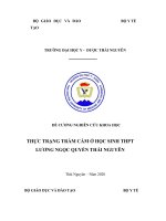 THỰC TRẠNG TRẦM cảm ở học SINH THPT LƯƠNG NGỌC QUYẾN THÁI NGUYÊN