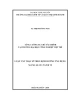 Tăng Cường Tự Chủ Tài Chính Tại Trường Đại Học Công Nghiệp Việt Trì