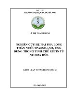 NGHIÊN CỨU HỆ HAI PHA LỎNG THÂN NƢỚC IPA(NH₄)₂SO₄ ỨNG DỤNG TRONG TINH CHẾ RUTIN TỪ NỤ HOA HÒE KHÓA LUẬN TỐT NGHIỆP DƢỢC SĨ