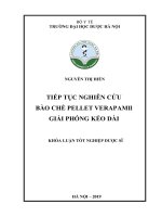 NGUYỄN THỊ HIỀN TIẾP tục NGHIÊN cứu bào CHẾ PELLET VERAPAMIl GIẢI PHÓNG kéo dài KHÓA LUẬN tốt NGHIỆP dược sĩ 