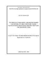 Tài Trợ Xuất Nhập Khẩu Cho Doanh Nghiệp Có Vốn Đầu Tư Trực Tiếp Nước Ngoài Tại Ngân Hàng TMCP