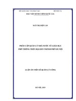 Phân cấp quản lý nhà nước về giáo dục phổ thông trên địa bàn thành phố hà nội 