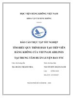 BÁO CÁO THỰC TẬP TỐT NGHIỆP ĐỀ TÀI TÌM HIỂU QUY TRÌNH ĐÀO TẠO TIẾP VIÊN HÀNG KHÔNG VIETNAM AIRLINES TẠI TRUNG TÂM HUẤN LUYỆN BAY (FTC)