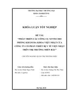 Phát triển các công cụ XTTM cho phòng khám đa khoa ViệtNhật của công ty cổ phần Thiết Bị Y Tế ViệtNhật Trên thị trường Miền Bắc