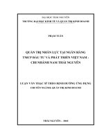 Quản Trị Nhân Lực Tại Ngân Hàng TMCP Đầu Tư Và Phát Triển Việt Nam - Chi Nhánh Nam Thái Nguyên