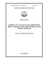 NGHIÊN cứu xây DỰNG QUI TRÌNH PHÁT HIỆN và ĐỊNH LƯỢNG một số KHÁNG SINH TRONG mỹ PHẨM LUẬN văn THẠC sĩ dược học 