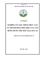 LÊ THỊ HÀ NGHIÊN CỨU ĐẶC ĐIỂM THỰC VẬT VÀ THÀNH PHẦN HÓA HỌC CỦA CÂY HỒNG RỪNG THU HÁI TẠI LÀO CAI KHÓA LUẬN TỐT NGHIỆP DƢỢC SĨ