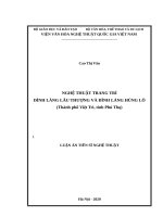 Nghệ thuật trang trí đình làng lâu thượng và đình làng hùng lô (thành phố việt trì, tỉnh phú thọ) 