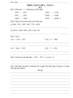 Phiếu toán dạy thêm 2 buổi 1 tuần lớp 4  kì 1