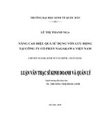 Luận văn thạc sỹ - Nâng cao hiệu quả sử dụng vốn lưu động tại công ty cổ phần Nagakawa Việt Nam
