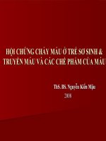 HỘI CHỨNG CHẢY MÁU Ở TRẺ SƠ SINH &,TRUYỀN MÁU VÀ CÁC CHẾ PHẨM CỦA MÁU, BV NHI ĐỒNG 1