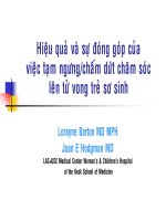 Hiệu quả và sự đóng góp của  việc tạm ngưng/chấm dứt chăm sóc  lên tử vong trẻ sơ sinh, BV NHI ĐỒNG 1