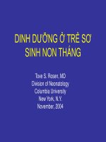DINH DƯỠNG CHO TRẺ SƠ SINH NON THÁNG, BV NHI ĐỒNG 1