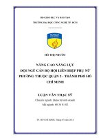 Luận văn nâng cao năng lực đội ngũ cán bộ hội liên hiệp phụ nữ phường thuộc quận 2 thành phố hồ chí minh​ 