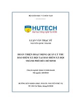 Luận văn hoàn thiện hoạt động quản lý thu bảo hiểm xã hội tại bảo hiểm xã hội thành phố hồ chí minh​ 