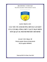 Luận văn các yếu tố ảnh hưởng đến sự gắn kết của cán bộ, công chức tại ủy ban nhân dân quận 10 