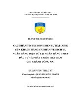 Luận văn các nhân tố tác động đến sự hài lòng của khách hàng cá nhân về dịch vụ ngân hàng điện tử tại ngân hàng TMCP đầu tư và phát triển việt nam chi nhánh đồng nai​ 