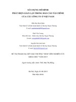 XÂY DỰNG MÔ HÌNH PHÁT HIỆN GIAN LẬN TRONG BÁO CÁO TÀI CHÍNH CỦA CÁC CÔNG TY Ở VIỆT NAM