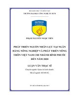 Luận văn phát triển nguồn nhân lực tại ngân hàng nông nghiệp và phát triển nông thôn việt nam 