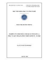 NGHIÊN CỨU SINH THÁI CẢNH QUAN TỈNH SƠN LA PHỤC VỤ QUY HOẠCH, PHÁT TRIỂN KINH TẾ - XÃ HỘI