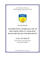 Luận văn giải pháp nâng cao hiệu quả thu nợ thuế trong lĩnh vực ngoài quốc doanh trên địa bàn tỉnh bình phước 
