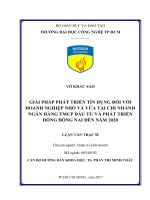 Luận văn giải pháp phát triển tín dụng đối với doanh nghiệp nhỏ và vừa tại chi nhánh ngân hàng TMCP đầu tư và phát triển đông đồng nai đến năm 2020​ 