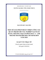 Luận văn một số giải pháp hoàn thiện công tác quản trị rủi ro tác nghiệp tại ngân hàng thương mại cổ phần 