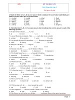 Đề kiểm tra học kì 2 môn tiếng anh 9 có đáp án