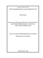 Quản lý chi thường xuyên ngân sách nhà nước đối với sự nghiệp giáo dục và đào tạo công lập tại tỉnh bắc kạn​ 