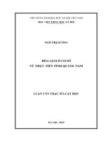 (Luận văn thạc sĩ) Hòa giải ở cơ sở từ thực tiễn tỉnh Quảng Nam