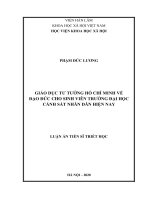Giáo dục tư tưởng hồ chí minh về đạo đức cho sinh viên trường đại học cảnh sát nhân dân hiện nay