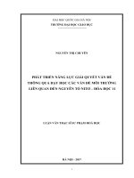 Phát Triển Năng Lực Giải Quyết Vấn Đề Thông Qua Dạy Học Các Vấn Đề Môi Trường